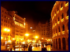 Valencia by night- Calle Colón and Plaza del Toros